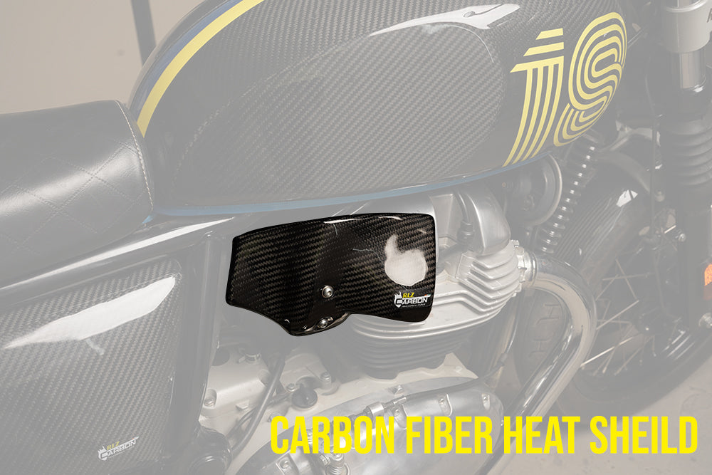 Carbon Fiber Custom Design Heat Shield for Royal Enfield Interceptor 6